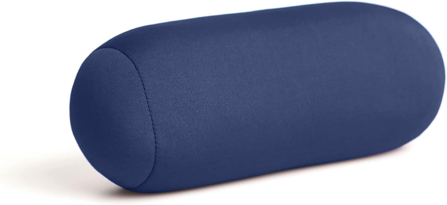 Travel Fanatics Mini Microbead Pillows Squishy Pillow - 3.5 by 8 Inch Tiny Neck Bead Pillow for Traveling, Airplane Flight, Car - Support for Neck, Back, Ankle, Arms, Knees, Legs, Surgery - Navy Blue