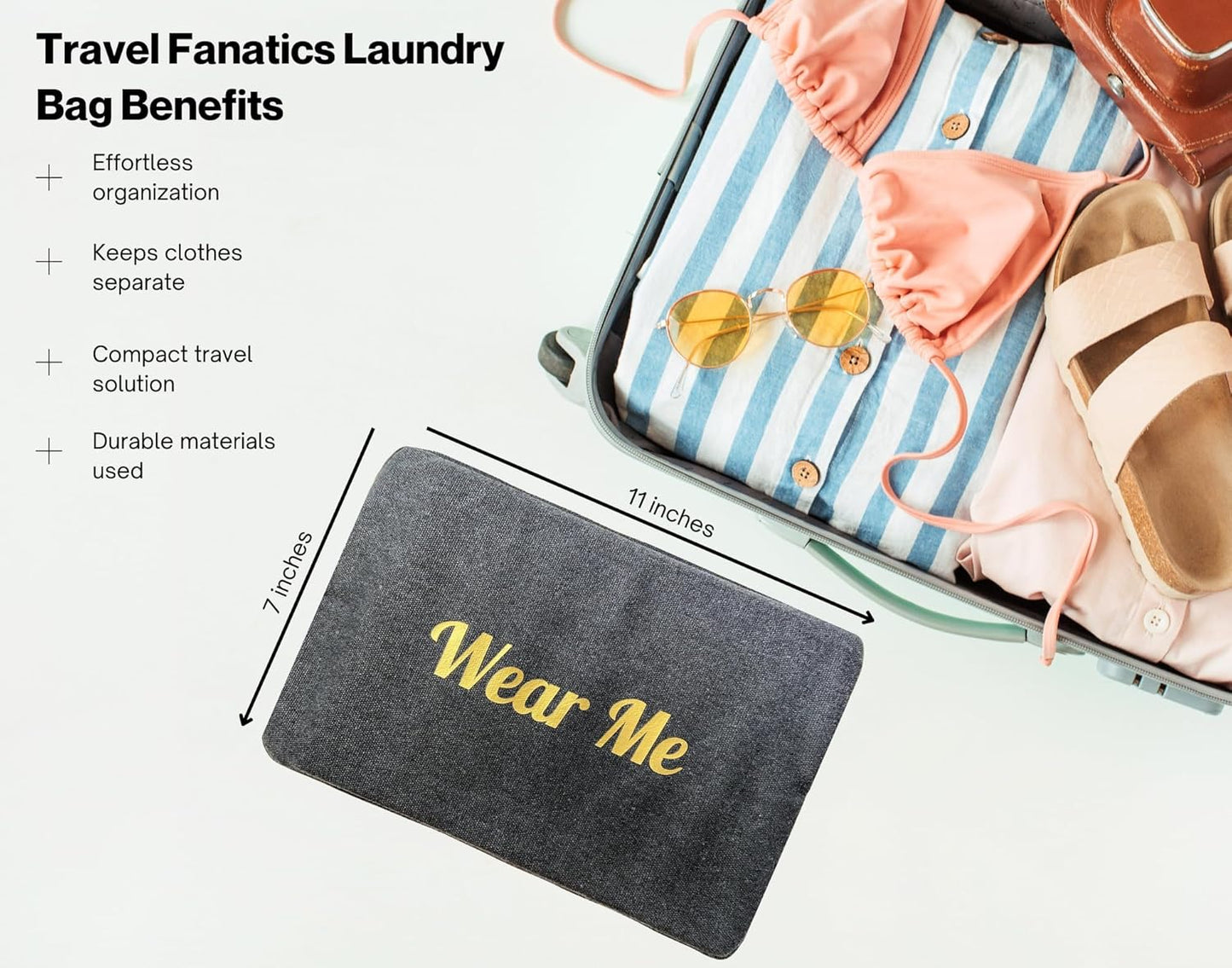two sided travel laundry bag for clean and dirty clothes easily store in convenient place in standard carry on suitcase for two night trips with two sided laundry bag
