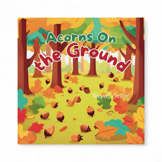 Book cover of 'Acorns on the Ground' with autumn-themed illustration.