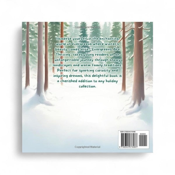 Book cover with winter forest illustration and text