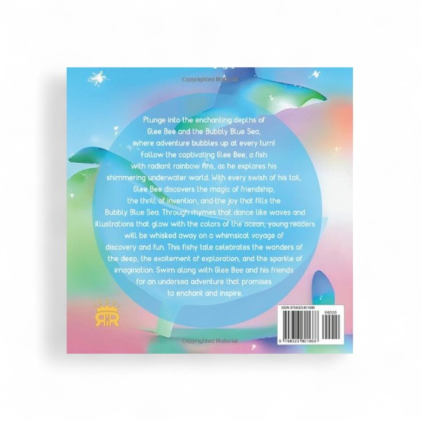 Back cover of a children's book with colorful design and text