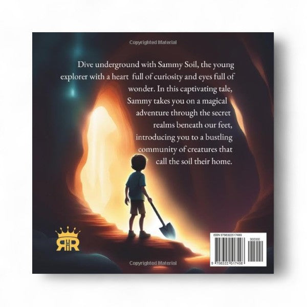 Book cover with a silhouette of a child and text about an underground adventure.
