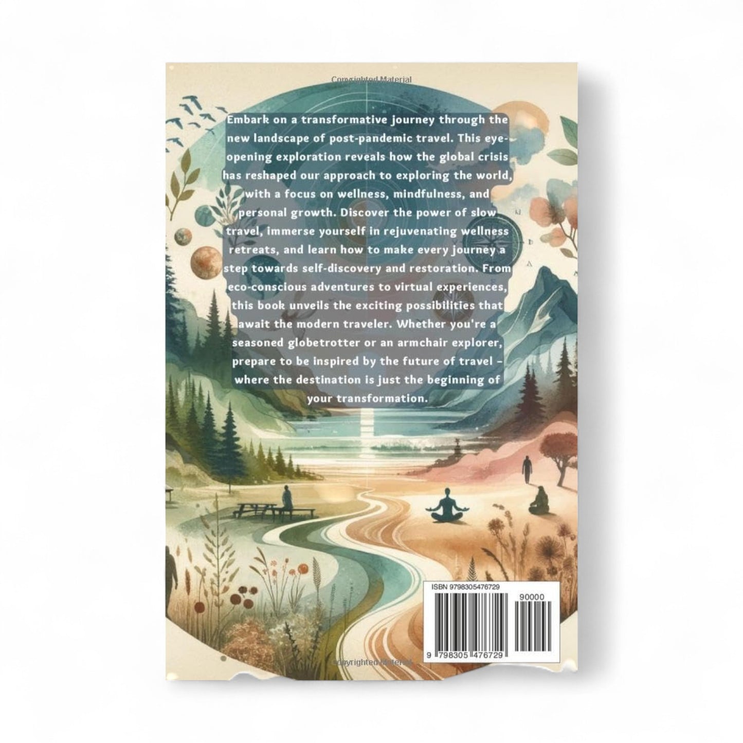 Book cover with scenic illustration and text on a white background