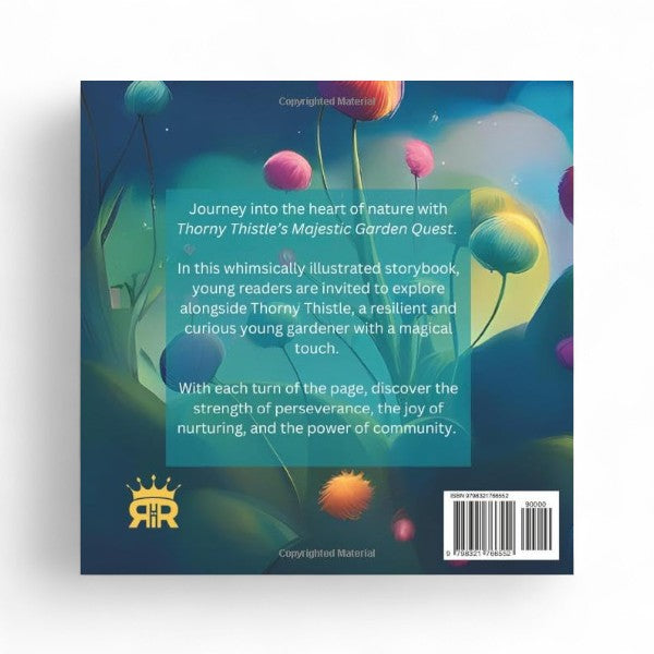 Book cover with colorful illustrations of plants and a descriptive text about the book's content.