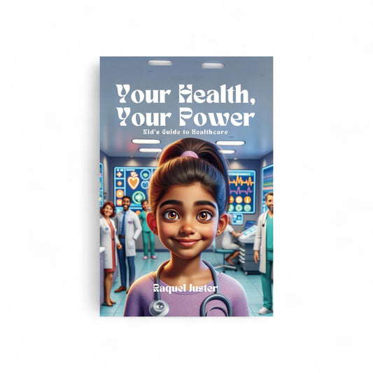 Book cover of 'Your Health, Your Power' with a child in a hospital setting
