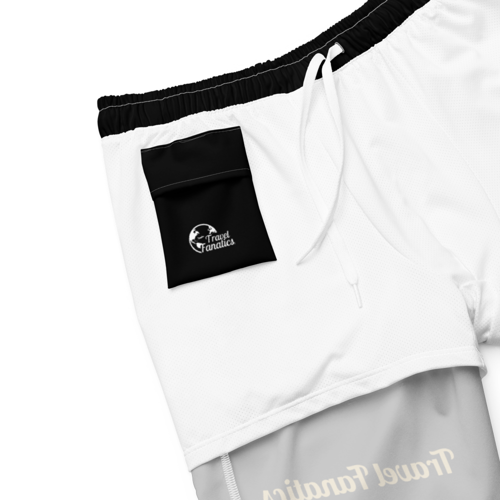 Travel Fanatics Black Recycled Swim Trunks