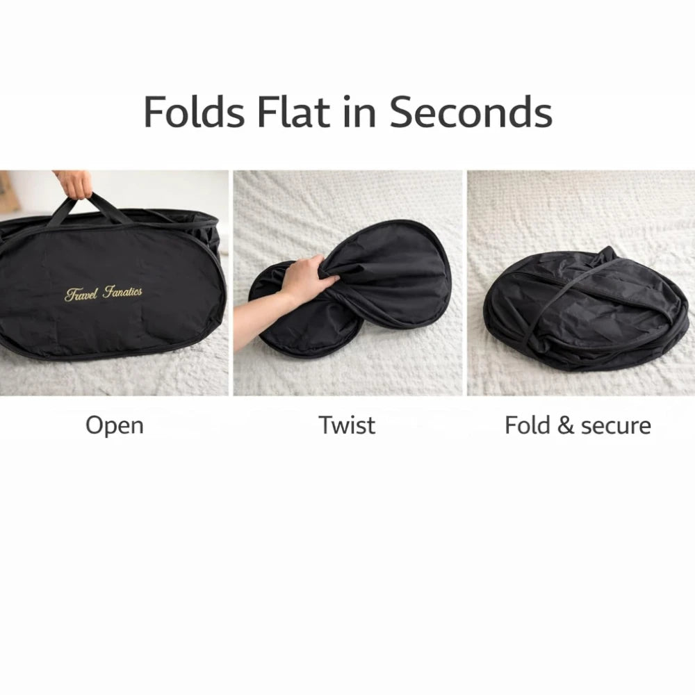 Modern laundry basket with mesh storage pocket for easy laundry room organization