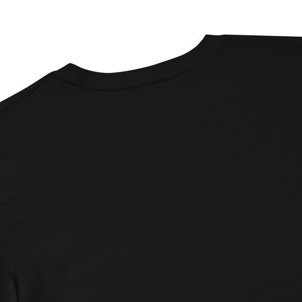 Close-up of a black shirt on a white background