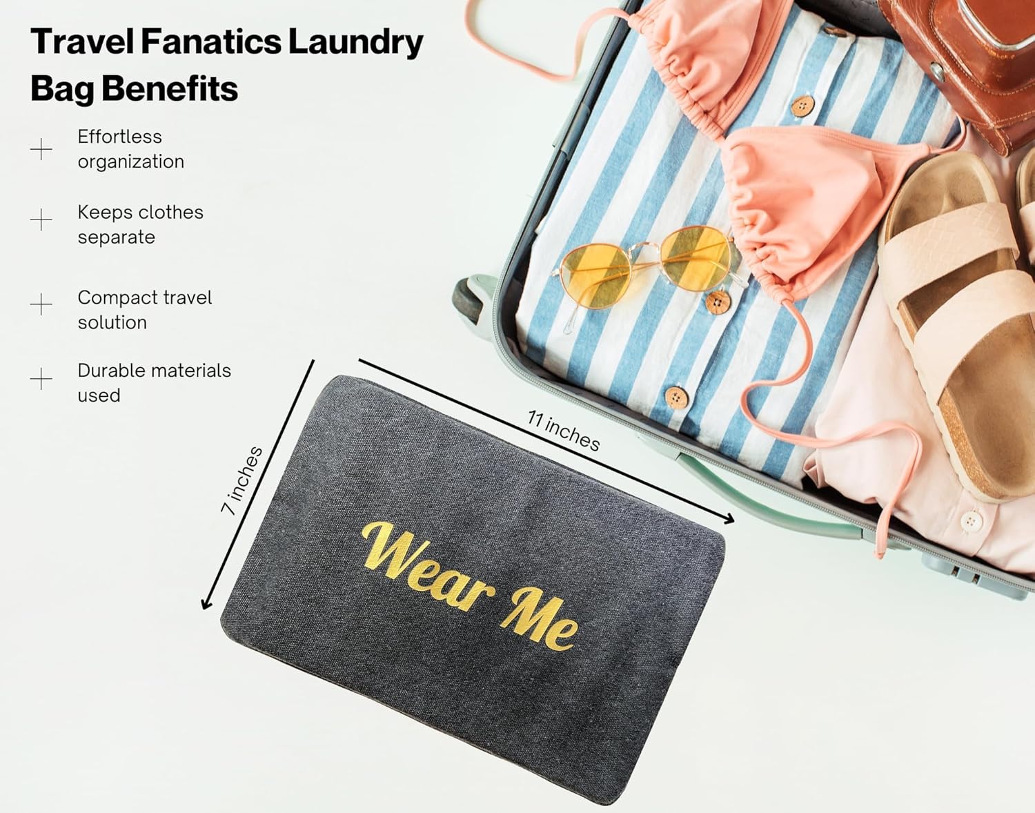 two sided travel laundry bag for clean and dirty clothes easily store in convenient place in standard carry on suitcase for two night trips with two sided laundry bag
