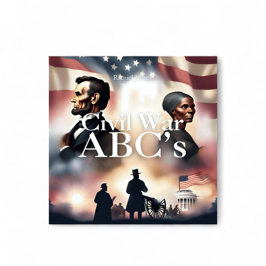 Book cover of 'Civil War ABC's' with silhouettes and American flag


