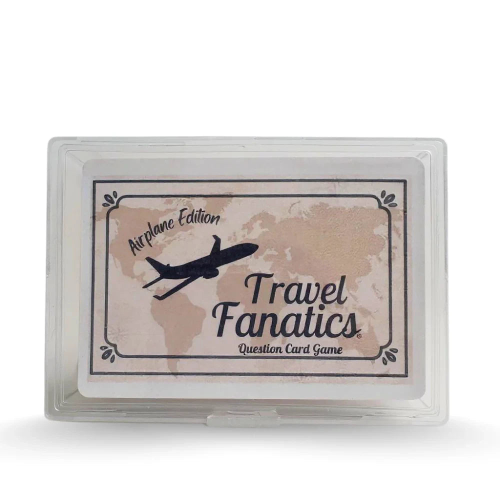 Airplane travel game cards used in airplane seat pocket during flight