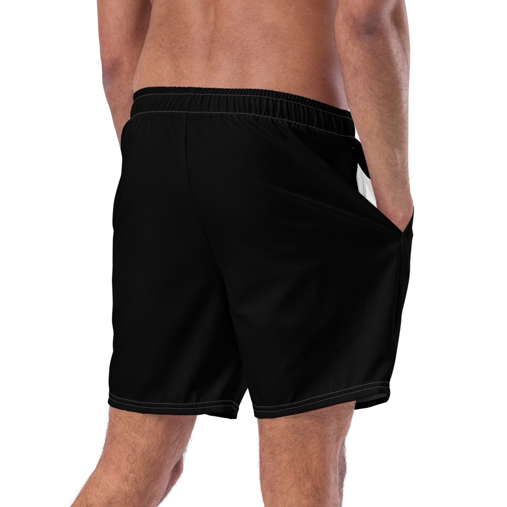 Travel Fanatics Black Recycled Swim Trunks