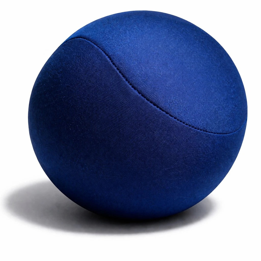 Blue travel ball pillow on a white background

