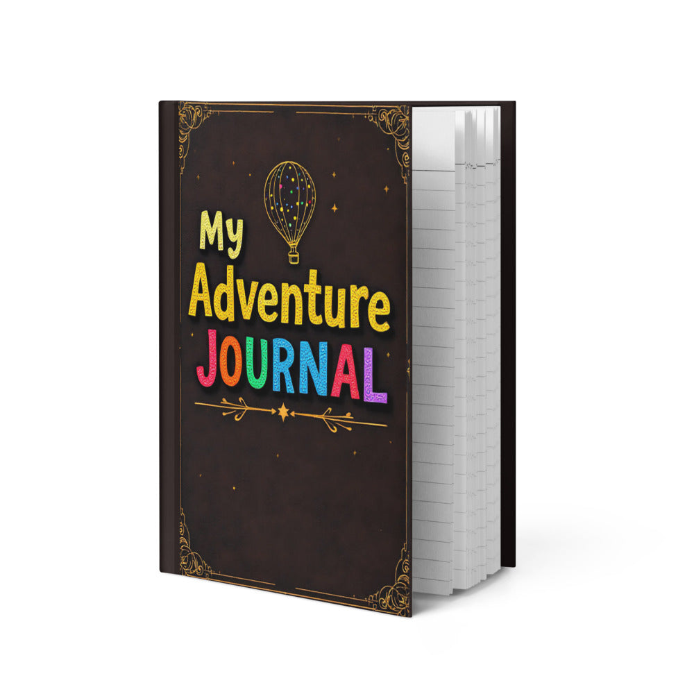 Journal with 'My Adventure Journal' text on a white background

