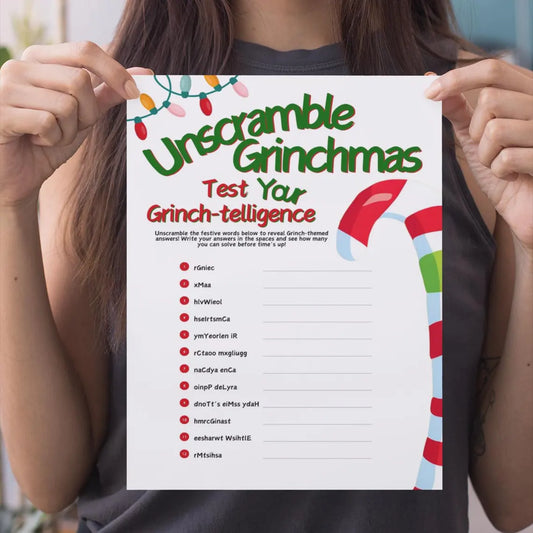 Unscramble Grinchmas Printable Game