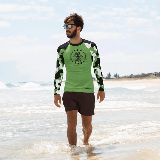 Men's Camo Green Garage Print Rash Guard
