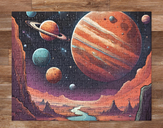 Explore the Universe: Colorful Planets Jigsaw Puzzle for Kids & Family Fun