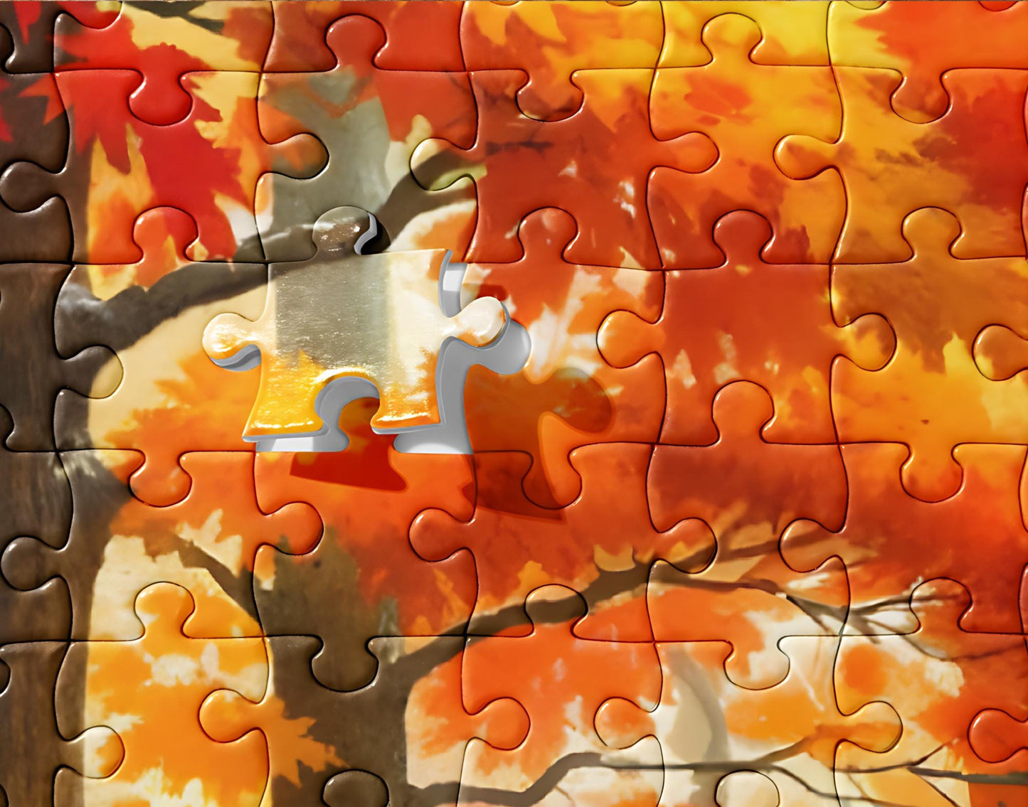 Falls Embrace Themed Autumn Jigsaw Puzzle With 252 Pieces