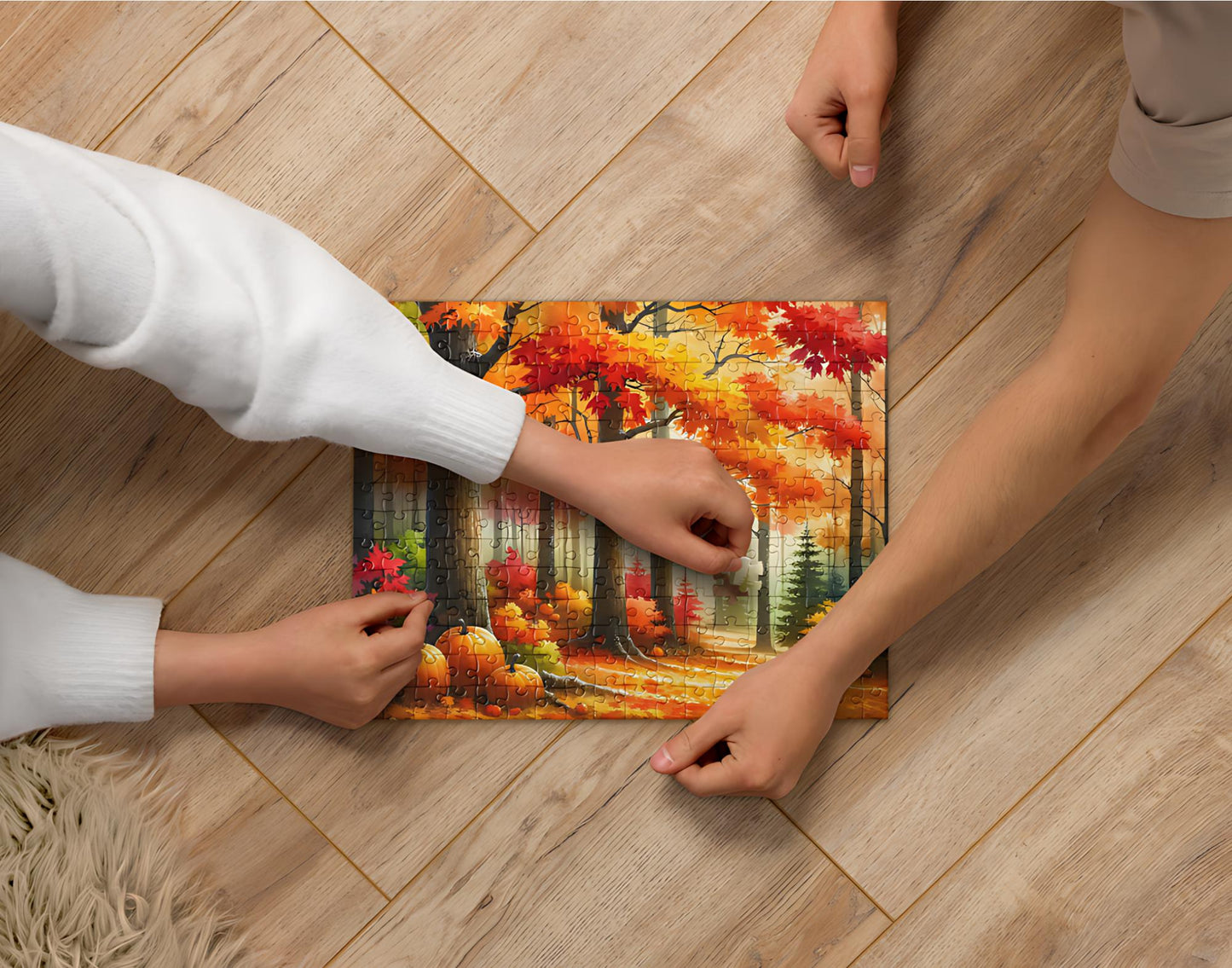 Falls Embrace Themed Autumn Jigsaw Puzzle With 252 Pieces