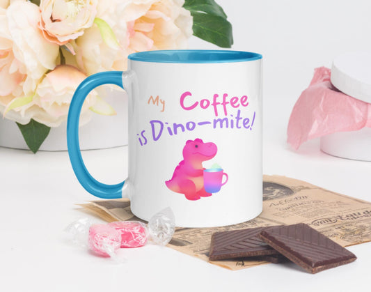 My Coffee is Dino-Mite! Fun Dinosaur Coffee Mug - Ideal Gift for Dino Lovers and Caffeine Enthusiasts  - Dishwasher and Microwave Safe!