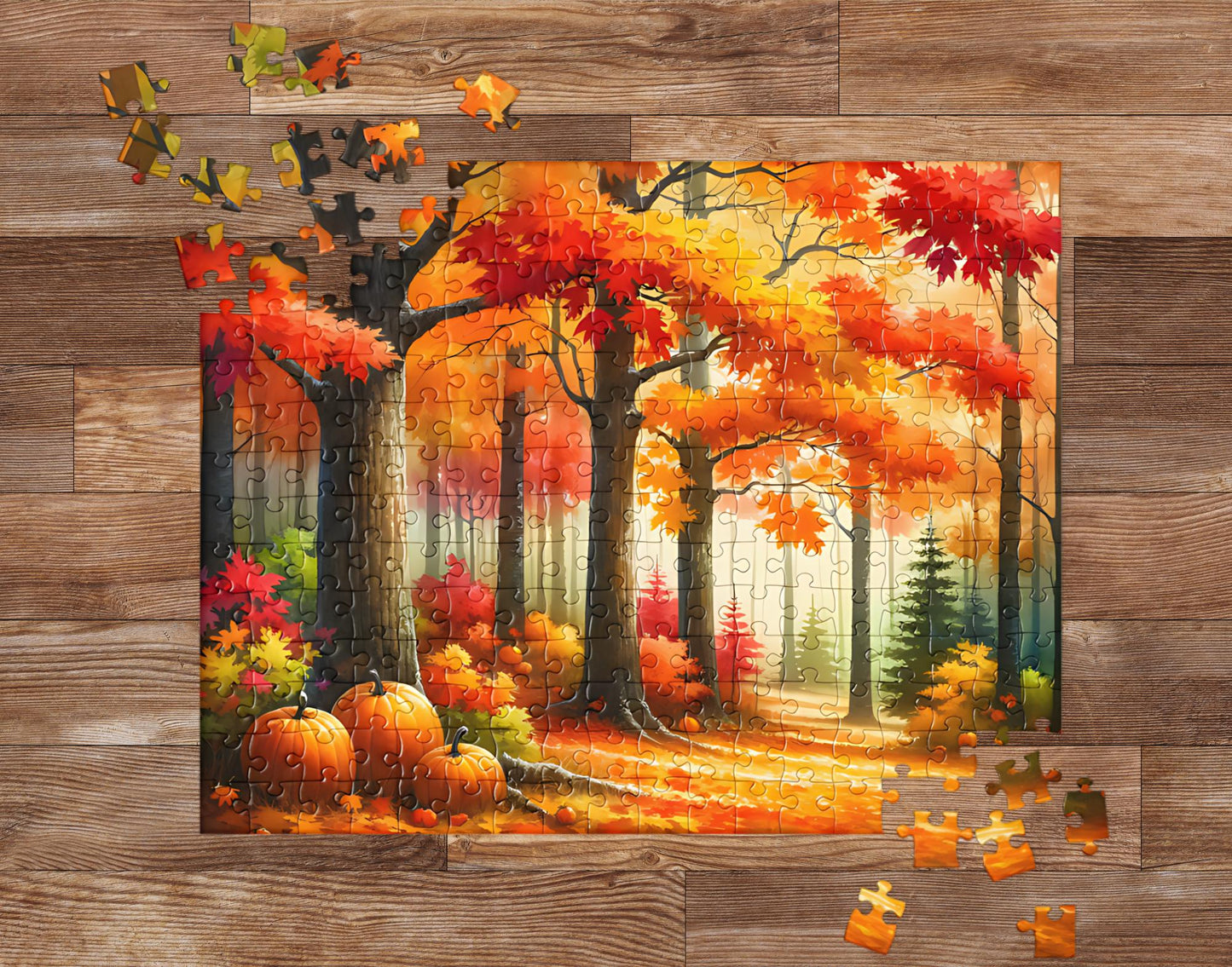 Falls Embrace Themed Autumn Jigsaw Puzzle With 252 Pieces