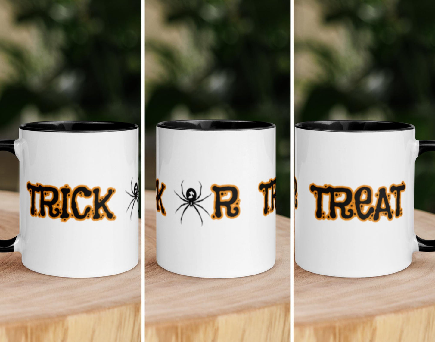 Halloween Coffee Mug - "Trick Or Treat" Ceramic Mug with Spider Design - Perfect for Festive Sipping - Dishwasher & Microwave Safe - 11 oz