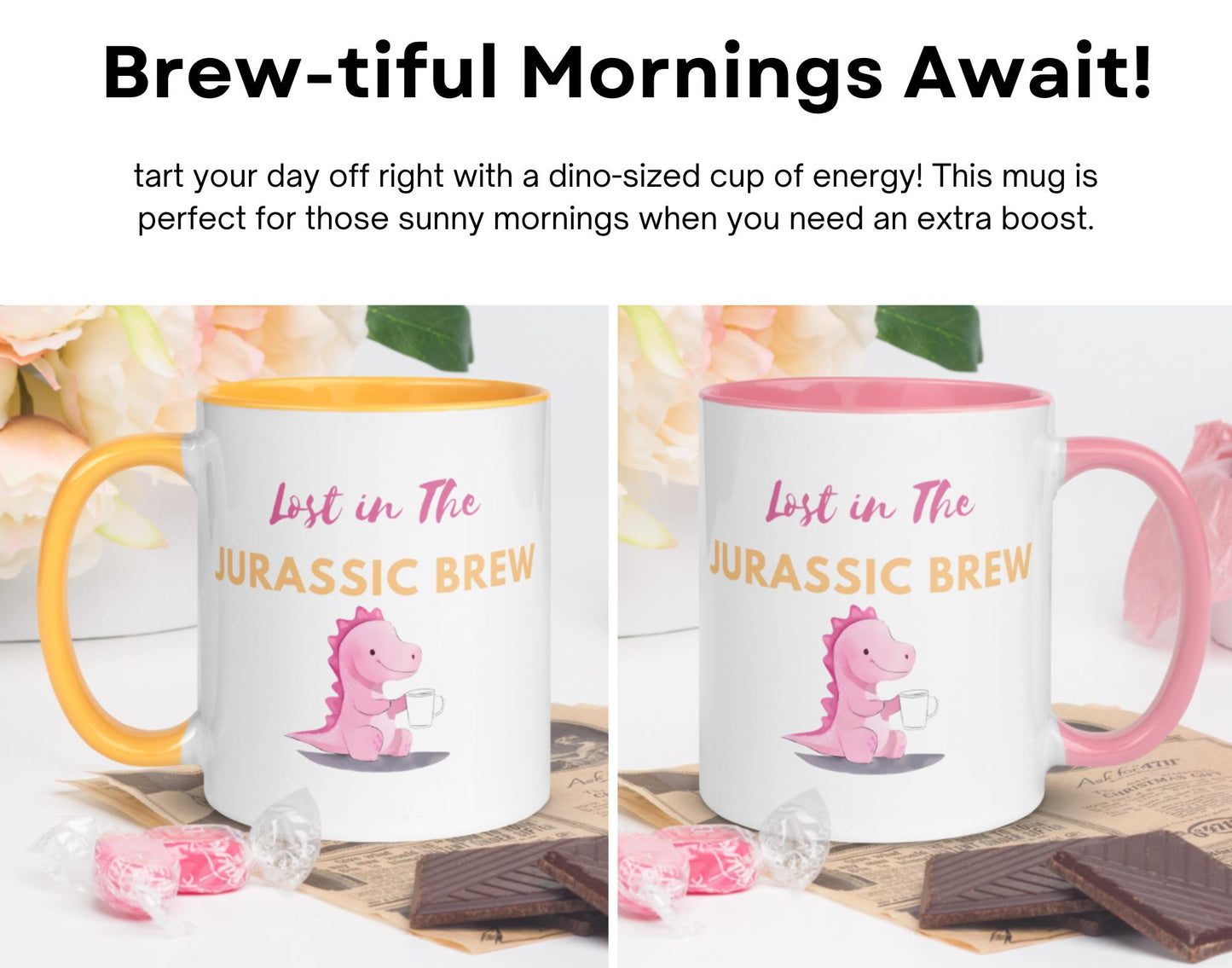 Lost in the Jurassic Brew! Fun Dinosaur Coffee Mug - Perfect Gift for Dino Lovers and Caffeine Addicts  - Dishwasher and Microwave Safe!