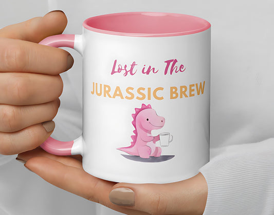 Lost in the Jurassic Brew! Fun Dinosaur Coffee Mug - Perfect Gift for Dino Lovers and Caffeine Addicts  - Dishwasher and Microwave Safe!