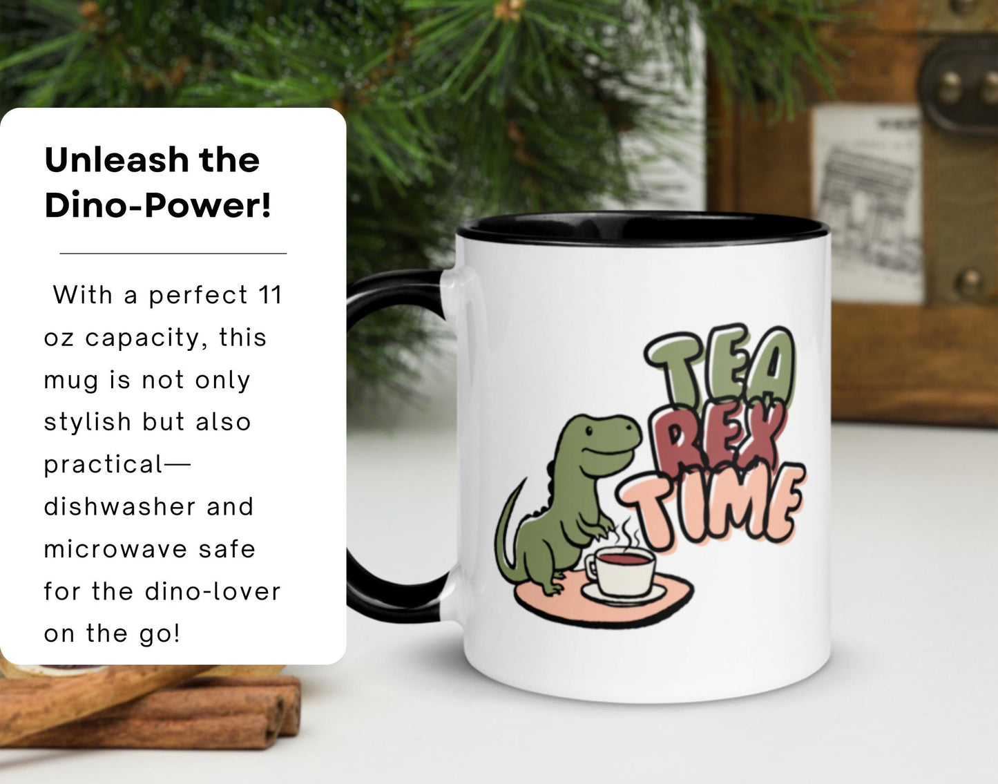 Tea Rex Time Coffee Mug - Cute Dinosaur Coffee Cup, Fun Dino Gift for Coffee Lovers, Dishwasher & Microwave Safe