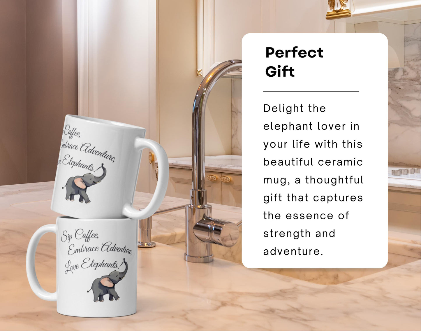 Elephant coffee mugs | Travel coffee mugs | Cute elephant design | Adventure coffee cup | Gifts for elephant lovers | Unique coffee mugs