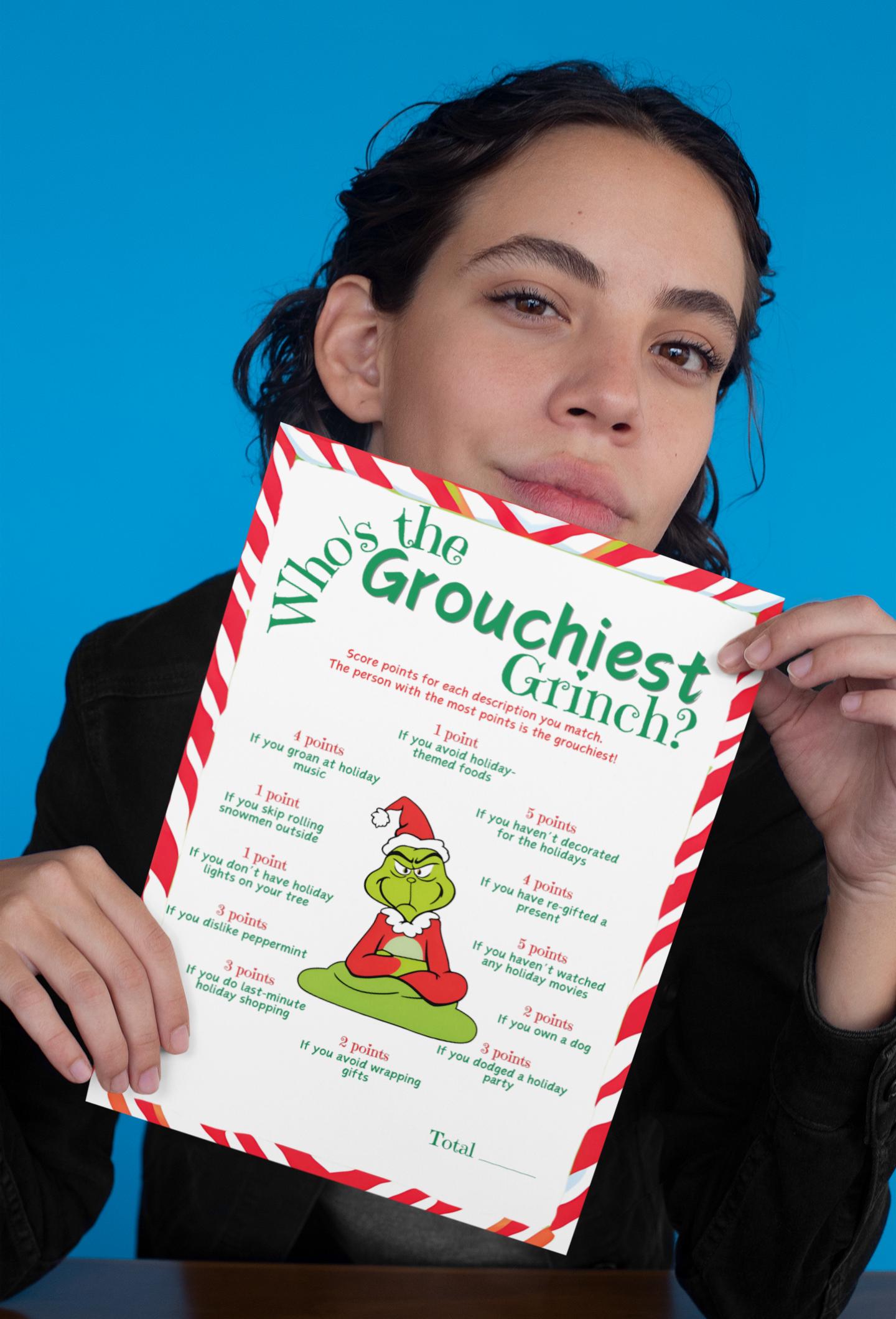 Who's the Grinchiest Grinch? Fun Printable Grinch Party Game for Kids & Adults - Digital Download