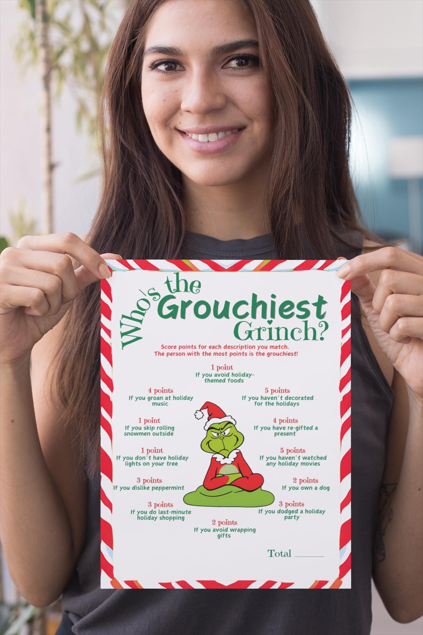 Who's the Grinchiest Grinch? Fun Printable Grinch Party Game for Kids & Adults - Digital Download