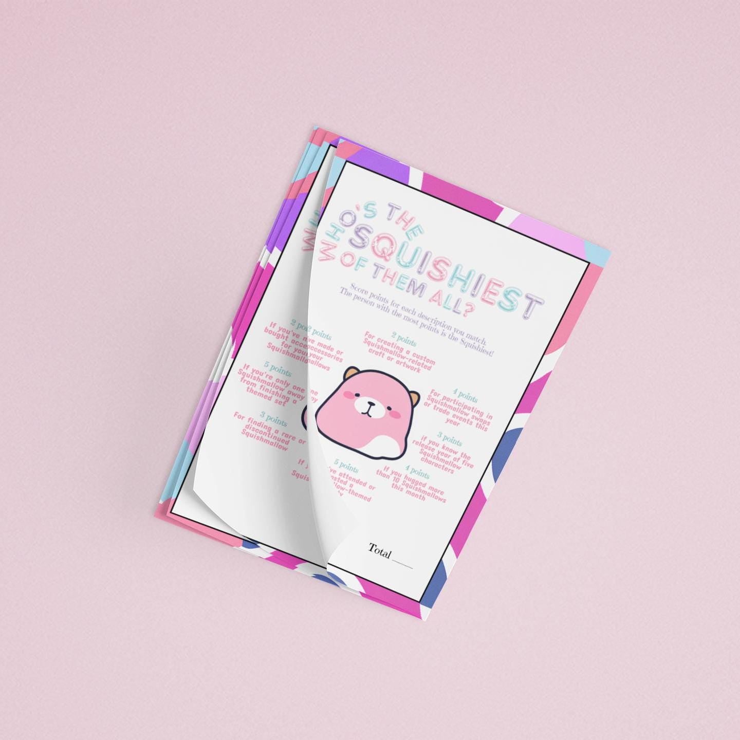 Who's the Squishiest of Them All? Squishmallows Party Game Printable - Digital Download