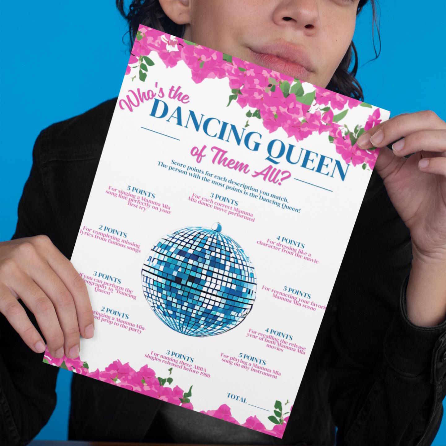 Who's The Dancing Queen? Mamma Mia Game Printable