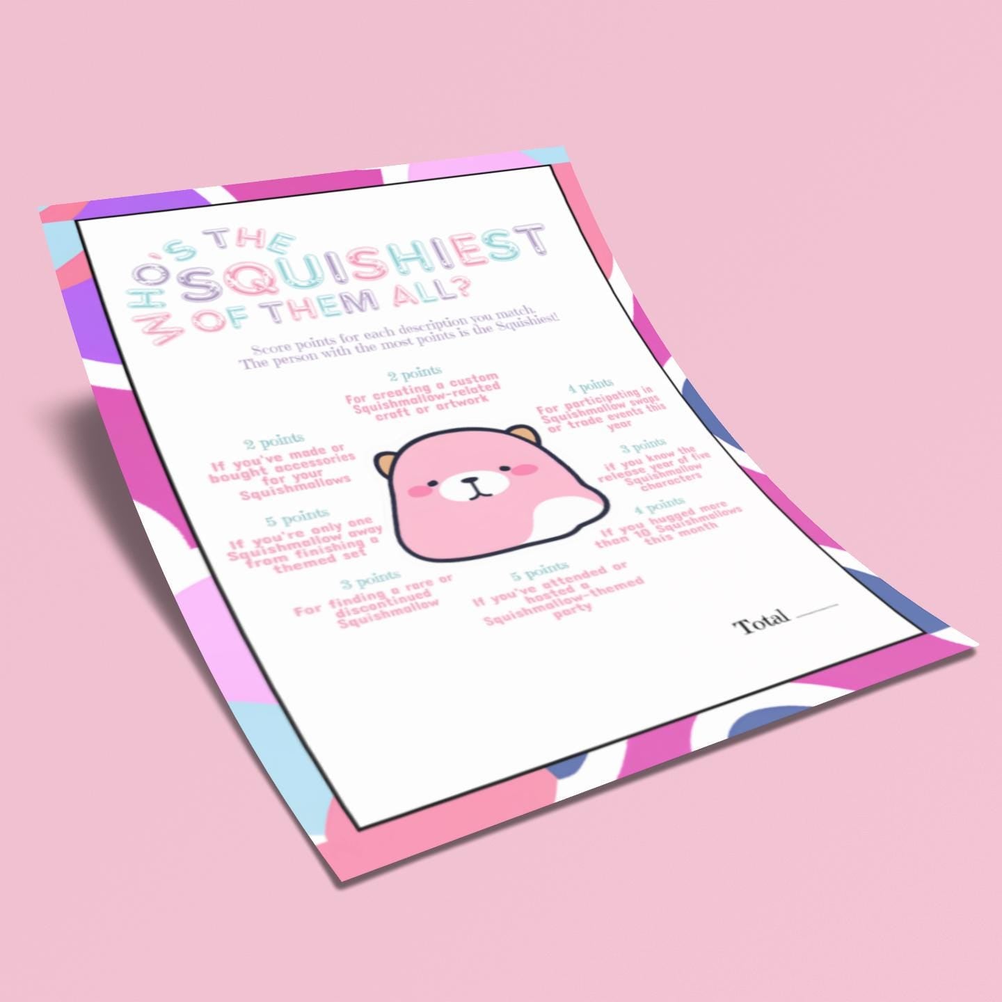 Who's the Squishiest of Them All? Squishmallows Party Game Printable - Digital Download