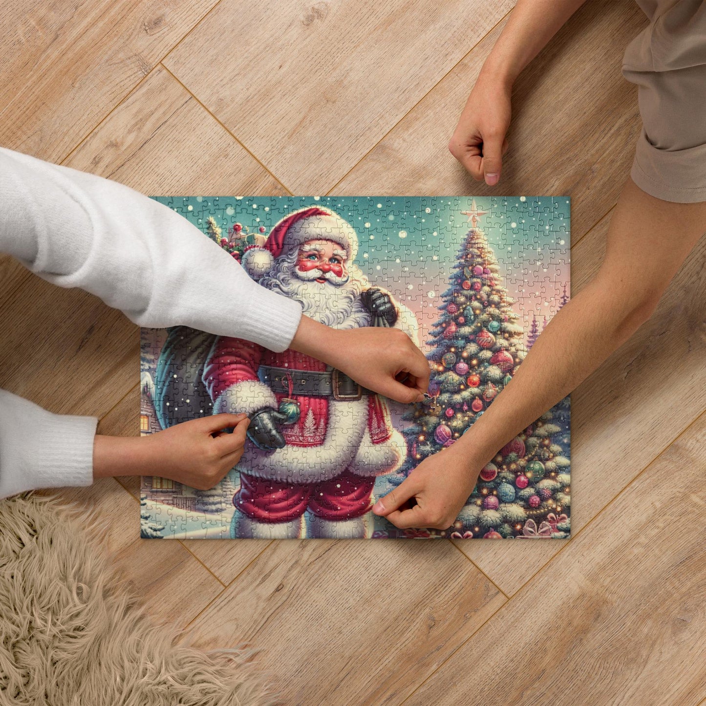 Custom Christmas Jigsaw Puzzle for Family Fun, Unique 252/520 Piece Seasonal Gift for Kids and Adults