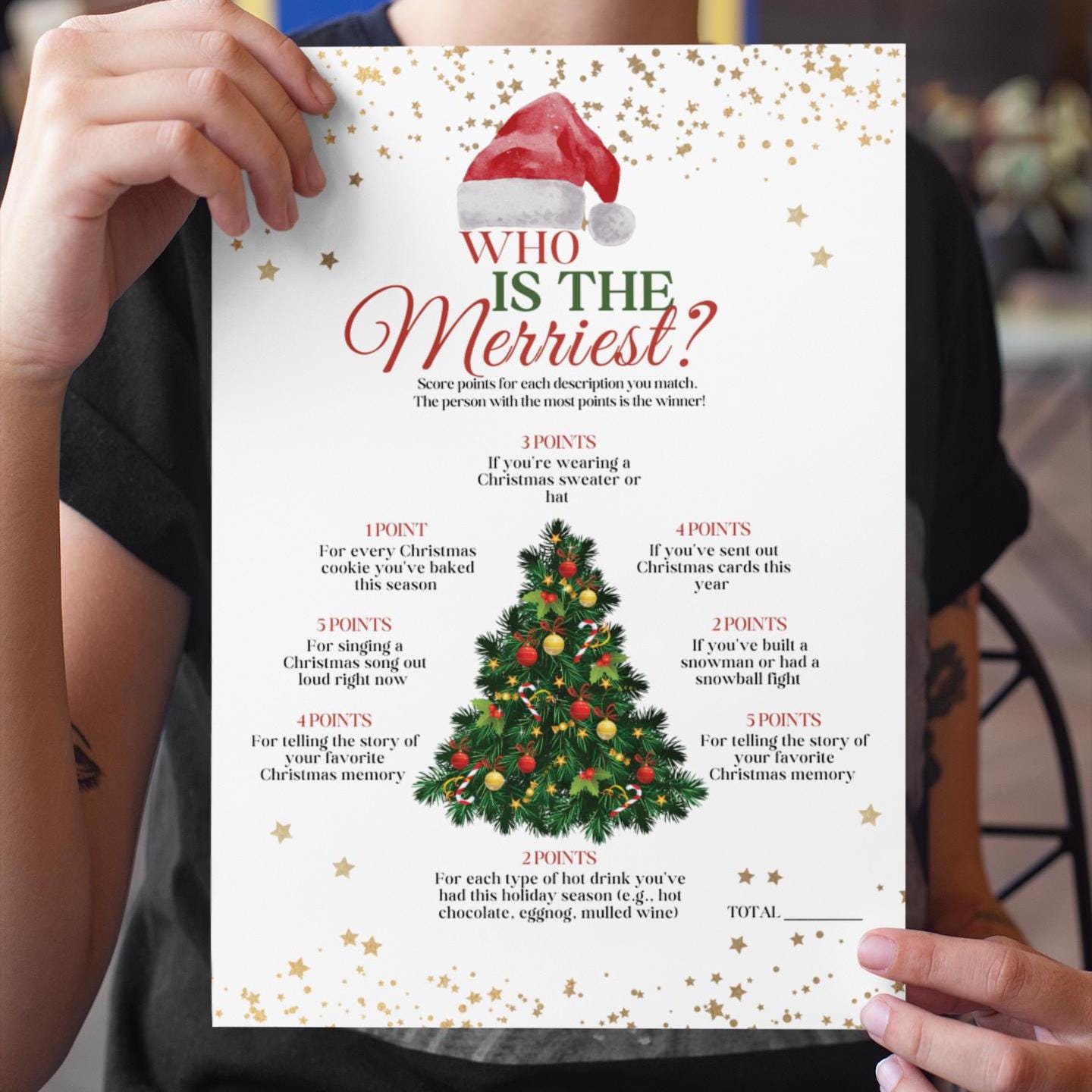 Who Is the Merriest? Fun Holiday Party Game Printable | Christmas Family Activity | Instant Download | Perfect for Kids & Adults