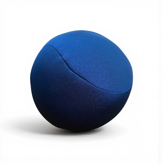 Round microbead pillow offering neck and back support for restful sleep.
